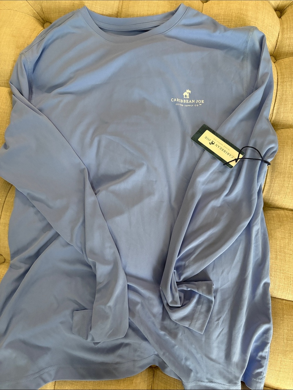 Caribbean Joe Periwinkle Long Sleeve Performance Tee